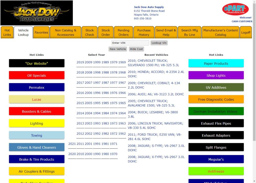 Eparts DOW AUTO SUPPLIES / JACK DOW AUTO SUPPLIES